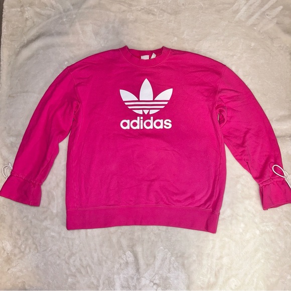 Adidas Bellista Trefoil Logo Crewneck Sweatshirt Sweater French Terry Top Size L - Picture 8 of 16